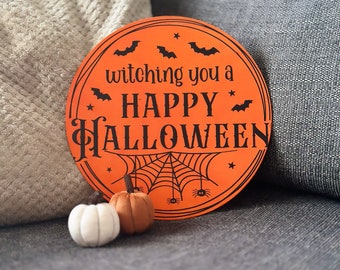 Round Halloween signs | wooden plaque | spooky | scary