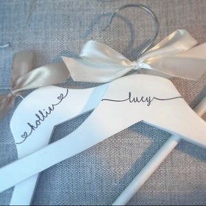 Personalised wooden hangers for wedding wedding day personalised detail bride bridesmaid groom gift dress image 4