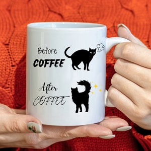 Cat Coffee Mug, Cute Cat Mug, Cat Lover Gift, Coffee lover Gift, Crazy Cat Lady, Cat Dad, Cat Mom, Black Cat, Funny Cat Mug, Cat Cup-11oz