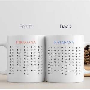 Hiragana Katakana Mug – Japanese Alphabet Learning Coffee Cup