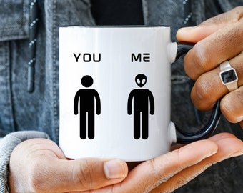 Funny Alien Coffee Mug: Nerdy Sarcastic Gift