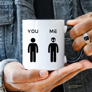 Funny Alien Coffee Mug: Nerdy Sarcastic Gift