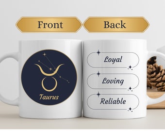 Taurus Zodiac Mug – Astrology Coffee Cup, Star Sign Gift