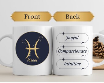 Pisces Zodiac Mug – Constellation Coffee Cup, Astrology Gift