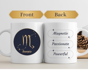 Skorpion Sternzeichen Tasse - Astrologie Kaffeetasse, Horoskop Geschenk