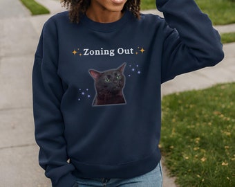 Meme Sweatshirt, Dissociating Cat, Zoning Out Cat, Funny Sweatshirt, Weirdcore, Weird t shirt