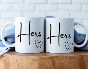 Hers and Hers Kaffee oder Teetassen: Ein Romantisches Geschenk für LGBTQ Lesbische Paare