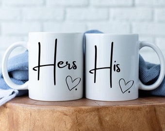 His and Hers Ceramic Mugs: Matching Couple Gift Set