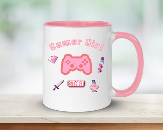 Gamer Girl Coffee Mug: Pink Kawaii Gaming Gift