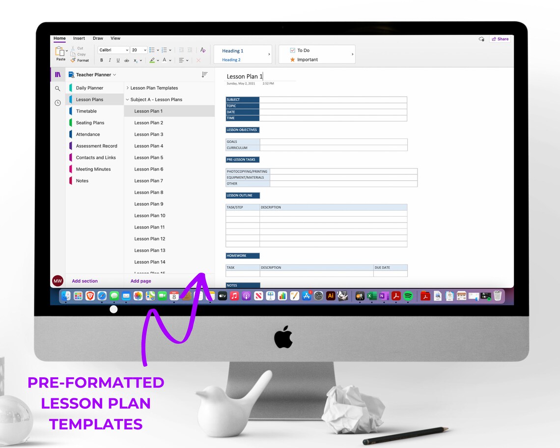 Onenote Teacher Planner Onenote Undated Digital Planner for Etsy