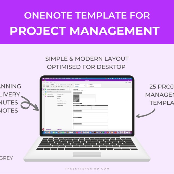 Onenote Project Management Notes Template Etsy Onenote Project Management Notes Template Etsy