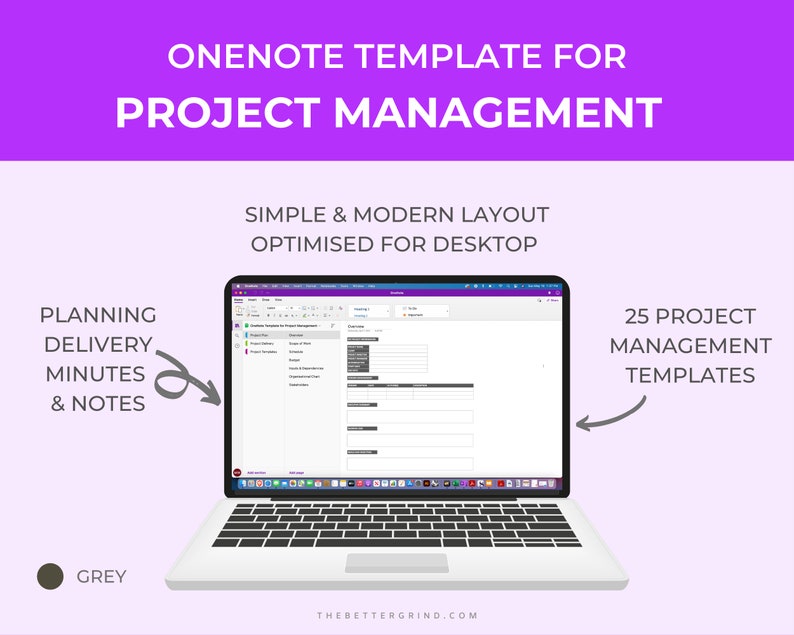 Onenote Project Management Planner, Project Management Template