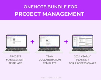 OneNote Project Management Template Bundle, Weekly Planner, Project Plan, Kan Ban, Scope, Budget and Schedule Tracker, Team Collaboration