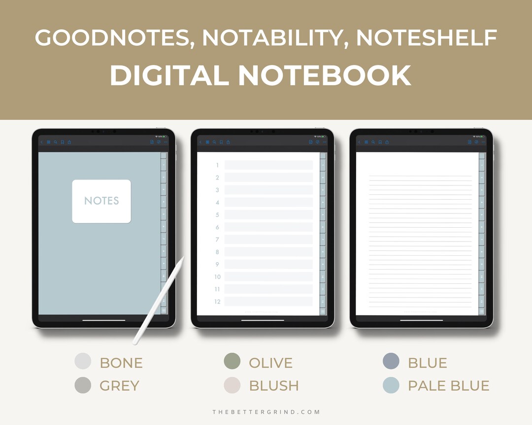 Notability Digital Notebook Bundle, Set of Digital Notebooks for PDF