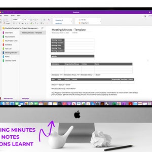Onenote Project Management Template, Team Collaboration Planner ...
