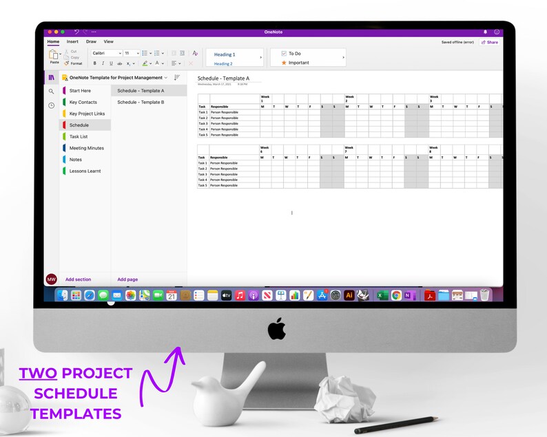Onenote Project Management Template Team Collaboration Planner Onenote Project Management Template Team Collaboration Planner