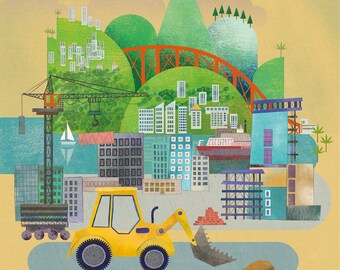 Ilustración de excavadora