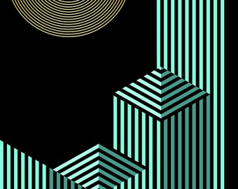 Impresión digital geométrica No.01.