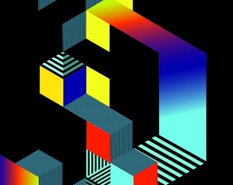 Impresión digital geométrica No.02.