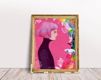 Ilustración de una niña con un limonero