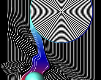 Impresión digital geométrica No.04.