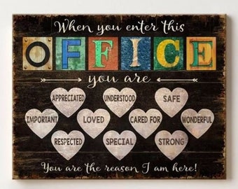 Custom Name Sign | Office Wall Art | Inspirational Quotes | Entrepreneur Art | Creative | Home Office Decor | Teamwork | Canvas Print