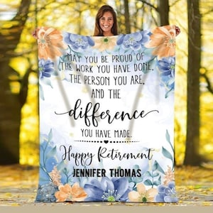 Personalized Blanket | Gift For Boss | Gift For Coworker | Retirement Gift | Customized Blanket | Office Gift | Coworker Leaving