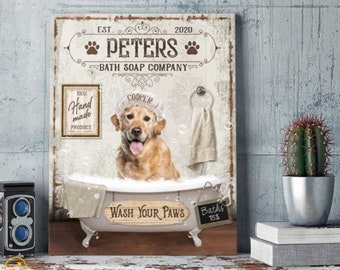 Bathroom Prints | Dog Lover Gift | Custom Canvas Prints | Personalized Gift | Dog Gift | Pet Lover Gift | Funny Wall Art | Dog Home Decor