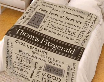 Retiro de compañeros de trabajo / Manta personalizada / Regalo para el jefe / Regalo de jubilación / Manta personalizada / Regalo de oficina / Manta fotográfica /