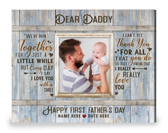 Lienzo personalizado / Regalo para el Día del Padre por primera vez / Regalo para papá primerizo / Impresión en lienzo / Regalo para papá / Regalos para papá / Regalo de hijo