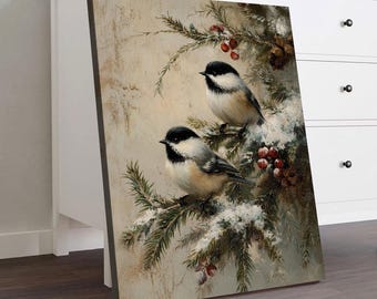 Winter Songbirds Harmony Landscape Canvas Wall Art Decor