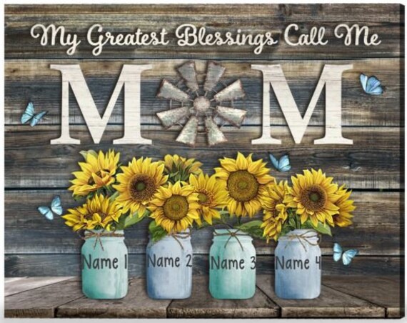 Personalized Grandchildren Canvas Poster Sign With Names, Family Sign Post, Kids Names Street Sign, Grandma Gift From Grandkids, Street Signs Customized, Family Inspiration Wall Art Best Gift