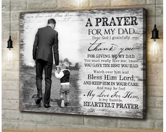 Personalized Canvas | Custom Photo Gift | Father Gift | Happy Fathers Day | Canvas Print | Gifts For Dad | Thoughtful Gift For Dad|Art Print