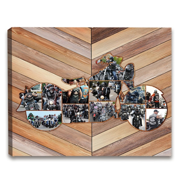 Personalisiertes Motorrad-Geschenk, Motorrad-Wanddekoration, Motorrad-Fotocollage, Leinwand-Wandkunst | Startseite/Wanddekoration, individuelles Motorrad