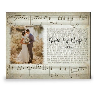 Customized Song Lyrics On Canvas | Personalized gift| Couple Gift | Wedding Gift | Home Decor | Wall Decor | Gift For Anniversary For Couple