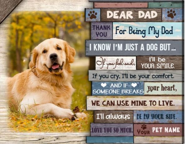 Dog Dad Gift | Gift For Dad | Custom Dog Portrait | Photo Gift | Remembrance Gift | Personalized Gift | Dog Gift | Memorial Gift | Pet Loss