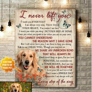 Custom Canvas Prints Personalized Pet Photo Memorial Gift Canvas Wall Art, Memorial Gifts For Loss Of Pet, Loss Of Pet Sympathy Gift