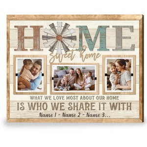 Customized Family Wall Decor, Best Gift Family Personalized Family Pictures On Wall Art, Canvas Gift For Family, Gift For A Family