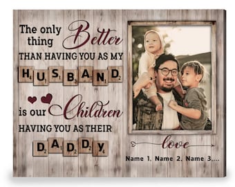 Personalized Canvas | Custom Photo Gift | Father Gift | Happy Fathers Day | Canvas Print | Gifts For Dad | First Fathers Day | Gift From Son
