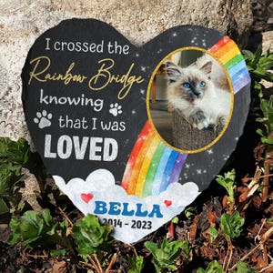 Kat foto gedenksteen tuinsteen aangepaste verlies van kat passerende cadeau, Memorial cadeau voor kattenliefhebbers, kat gedenksteen, huisdier graf marker grafsteen