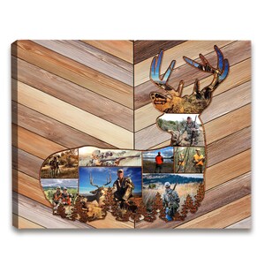 Personalized Deer Hunting Memories | Custom Hunting Collage Canvas, Hunting Dad, Gift for Dad, Deer Hunting Gift, Best Gift For Deer Hunters