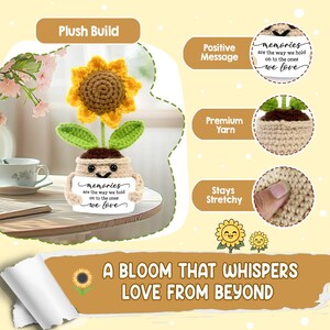 Petits détails, petits cadeaux de sympathie pour la perte d'un être cher, fleurs au crochet avec cartes "Pensée à vous", cadeau de deuil, petite décoration tournesol