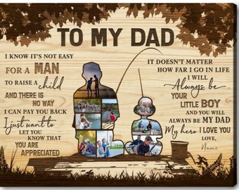 Wooden Wall Art | Dad Fishing Gift| Dad And Daughter | Personalized Canvas | Custom Photo Gift | Father's Day | Canvas Print | Gifts For Dad
