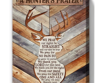 A Hunter's Prayer Deer Wall Art Deer Picture Wall Decor Inspirational Quotes Canvas Painting Poster Artwork Farmhouse Vintage Style Sign