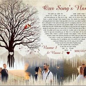 Custom Couple Gift | Song Lyrics Wall Art | Song Lyrics Print | Wedding Gift | Custom Wedding Gift | Newlywed Gift | Couples Wall Decor