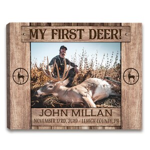 Personalized Deer Hunting Memories | Custom Hunting Deer or Buck Canvas, Hunting Dad, Gift for Dad, Deer Hunting Gift, Father&#39;s Day Gift