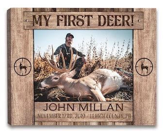 Personalized Deer Hunting Memories | Custom Hunting Deer or Buck Canvas, Hunting Dad, Gift for Dad, Deer Hunting Gift, Father's Day Gift