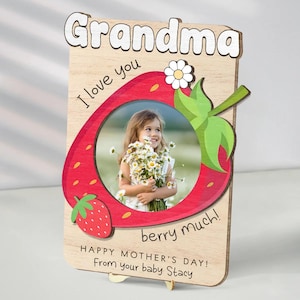 Thank You Grandma - Personalized Photo Gift for Grandma Wooden Plaque, Gift for Grandma, Mothers Day Gift for Nanny Gift, Granny Birthday