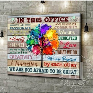 Best Office Decor Idea With Teamwork Motivation Canvas In This Office We Are Not Afraid To Be Great Wall Art