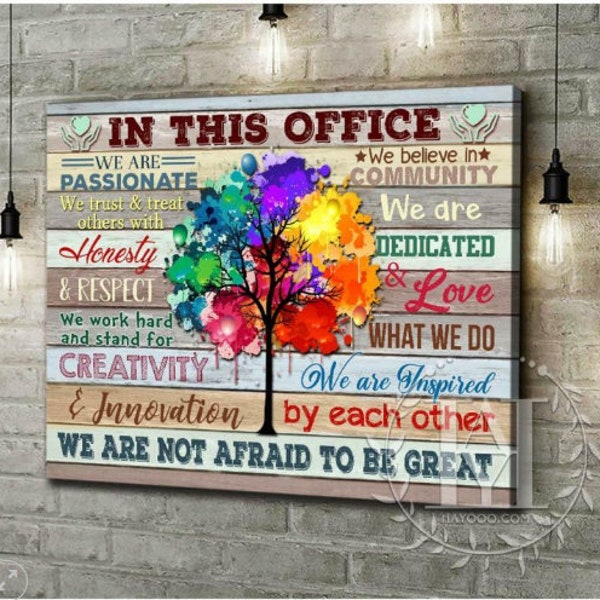 Best Office Decor Idea With Teamwork Motivation Canvas In This Office We Are Not Afraid To Be Great Wall Art